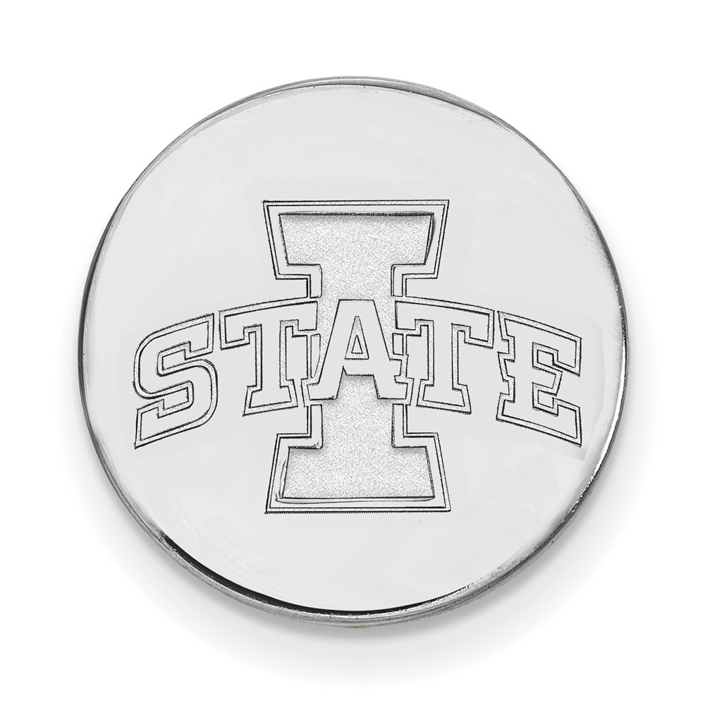 Sterling Silver Rhodium-plated LogoArt Iowa State University Lapel Pin