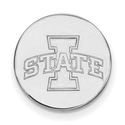Sterling Silver Rhodium-plated LogoArt Iowa State University Lapel Pin