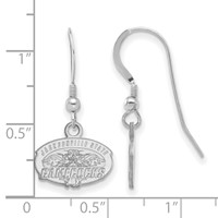 Sterling Silver Rhodium-plated LogoArt Jacksonville State University Extra Small Dangle Wire Earrings view 2