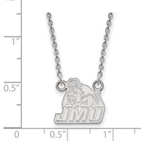 Sterling Silver Rhodium-plated LogoArt James Madison University Small Pendant Necklace, 18" view 2