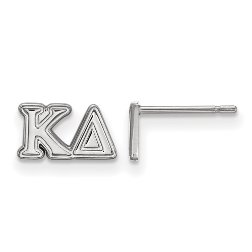 Sterling Silver Rhodium-plated LogoArt Kappa Delta Sorority Greek Letters Extra Small Post Earrings