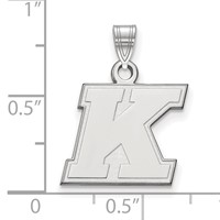 Sterling Silver Rhodium-plated LogoArt Kent State University Letter K Small Pendant view 2