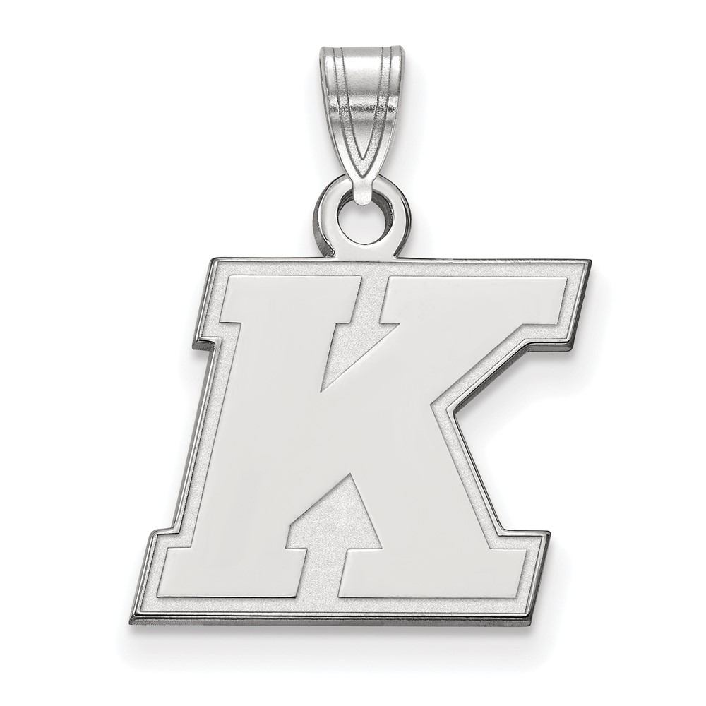 Sterling Silver Rhodium-plated LogoArt Kent State University Letter K Small Pendant