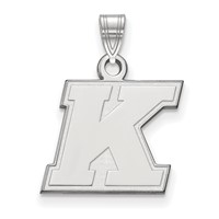 Sterling Silver Rhodium-plated LogoArt Kent State University Letter K Small Pendant view 1