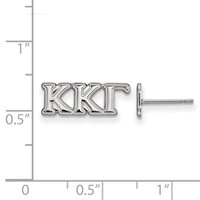 Sterling Silver Rhodium-plated LogoArt Kappa Kappa Gamma Sorority Greek Letters Extra Small Post Earrings view 2