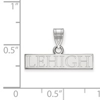 Sterling Silver Rhodium-plated LogoArt Lehigh University Small Bar Pendant view 2