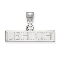 Sterling Silver Rhodium-plated LogoArt Lehigh University Small Bar Pendant view 1