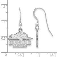 Sterling Silver Rhodium-plated LogoArt Longwood University Lancers Small Dangle Wire Earrings view 2