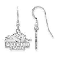Sterling Silver Rhodium-plated LogoArt Longwood University Lancers Small Dangle Wire Earrings view 1