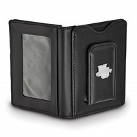 Sterling S. Rh-plated LogoArt Marquette University Black Leather Wallet view 2