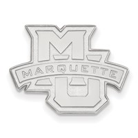Sterling S. Rh-plated LogoArt Marquette University Black Leather Wallet view 3