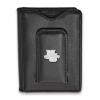 Sterling S. Rh-plated LogoArt Marquette University Black Leather Wallet view 1