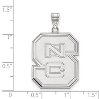 Sterling Silver Rhodium-plated LogoArt North Carolina State University N-c-s Extra Large Pendant view 2