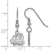 Sterling Silver Rhodium-plated LogoArt Old Dominion University Extra Small Dangle Wire Earrings view 2