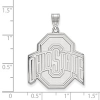Sterling Silver Rhodium-plated LogoArt the Ohio State University Extra Large Pendant view 2