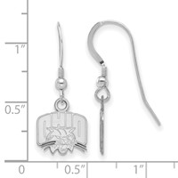 Sterling Silver Rhodium-plated LogoArt Ohio University Extra Small Dangle Wire Earrings view 2