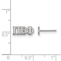 Sterling Silver Rhodium-plated LogoArt Pi Beta Phi Sorority Greek Letters Extra Small Post Earrings view 2