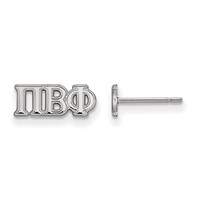 Sterling Silver Rhodium-plated LogoArt Pi Beta Phi Sorority Greek Letters Extra Small Post Earrings view 1