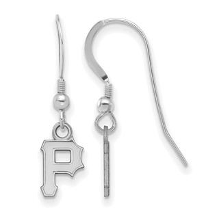 Sterling Silver Rhodium Plated Major League Baseball LogoArt Pittsburgh Pirates Dangle Earrings