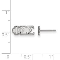 Sterling Silver Rhodium-plated LogoArt Phi Sigma Sigma Sorority Greek Letters Extra Small Post Earrings view 2