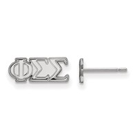 Sterling Silver Rhodium-plated LogoArt Phi Sigma Sigma Sorority Greek Letters Extra Small Post Earrings view 1