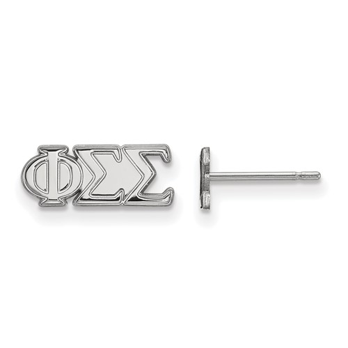 Sterling Silver Rhodium-plated LogoArt Phi Sigma Sigma Sorority Greek Letters Extra Small Post Earrings