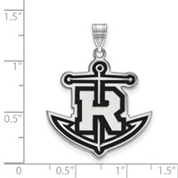Sterling Silver Rhodium-plated LogoArt Rollins College Anchor Extra Large Enameled Pendant view 2