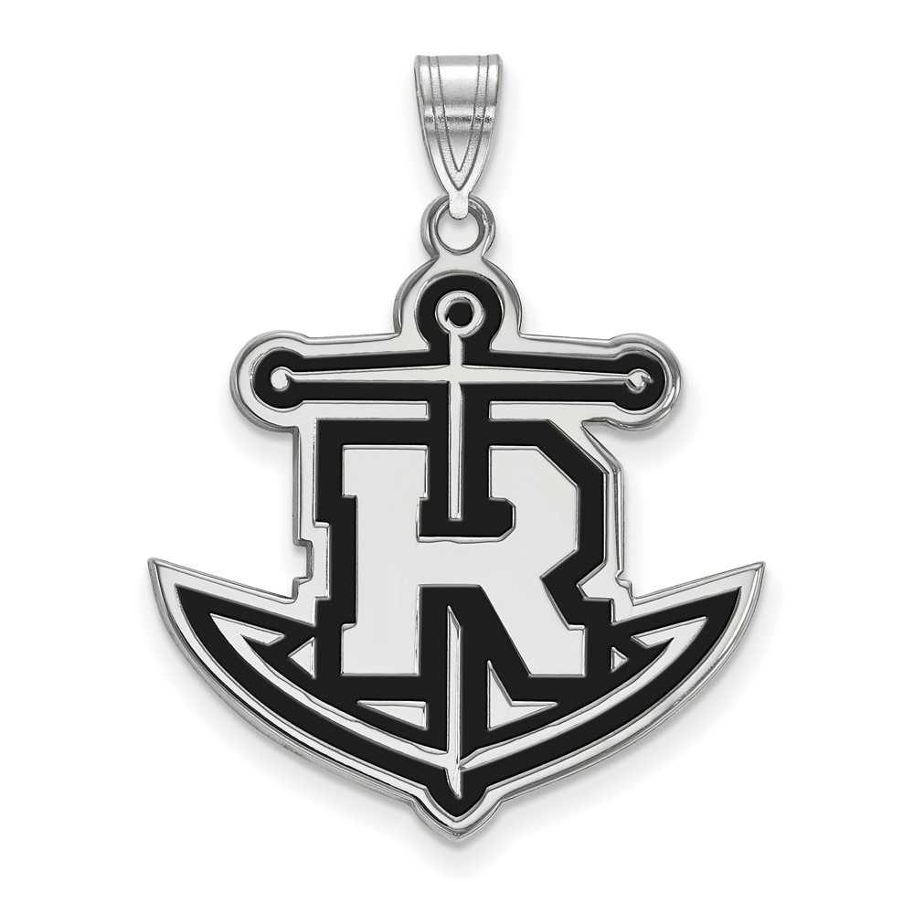 Sterling Silver Rhodium-plated LogoArt Rollins College Anchor Extra Large Enameled Pendant