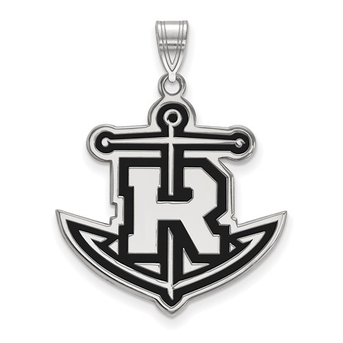 Sterling Silver Rhodium-plated LogoArt Rollins College Anchor Extra Large Enameled Pendant