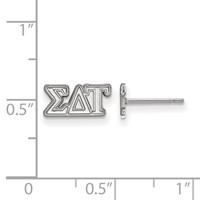 Sterling Silver Rhodium-plated LogoArt Sigma Delta Tau Sorority Greek Letters Extra Small Post Earrings view 2