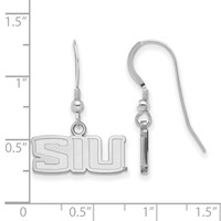 Sterling Silver Rhodium-plated LogoArt Southern Illinois University S-i-u Extra Small Dangle Wire Earrings view 2