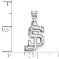 Sterling Silver Rhodium-plated LogoArt San Jose State University S-j Small Pendant view 2
