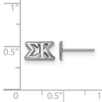 Sterling Silver Rhodium-plated LogoArt Sigma Kappa Sorority Greek Letters Extra Small Post Earrings view 2