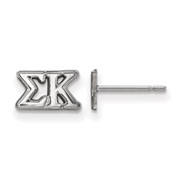 Sterling Silver Rhodium-plated LogoArt Sigma Kappa Sorority Greek Letters Extra Small Post Earrings view 1