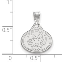 Sterling Silver Rhodium-plated LogoArt St. Cloud State University Husky Small Pendant view 2