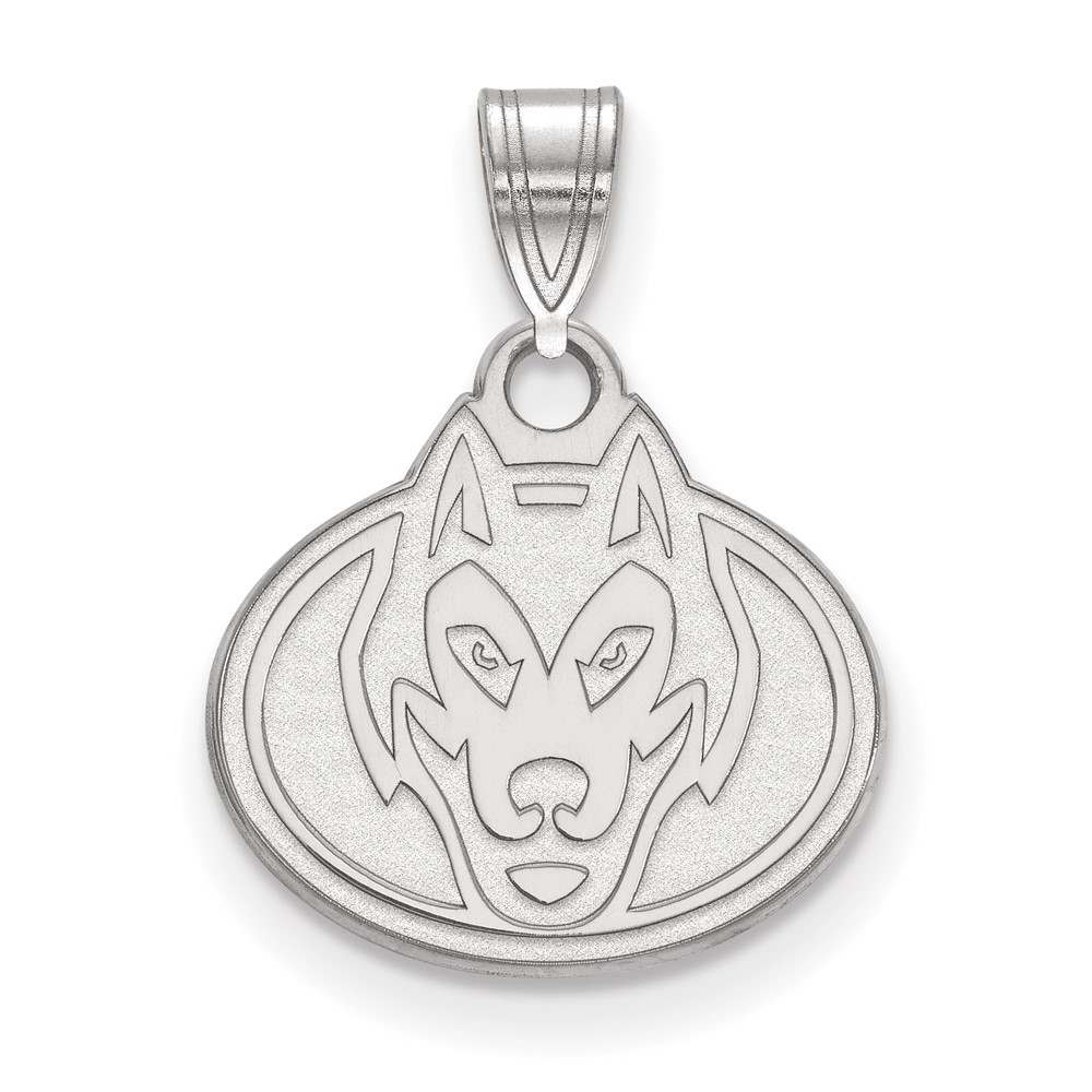 Sterling Silver Rhodium-plated LogoArt St. Cloud State University Husky Small Pendant