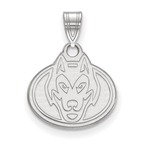 Sterling Silver Rhodium-plated LogoArt St. Cloud State University Husky Small Pendant