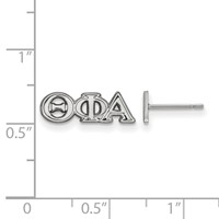 Sterling Silver Rhodium-plated LogoArt Theta Phi Alpha Sorority Greek Letters Extra Small Post Earrings view 2