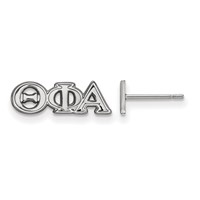Sterling Silver Rhodium-plated LogoArt Theta Phi Alpha Sorority Greek Letters Extra Small Post Earrings view 1