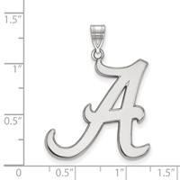 Sterling Silver Rhodium-plated LogoArt University of Alabama Letter a Extra Large Pendant view 2