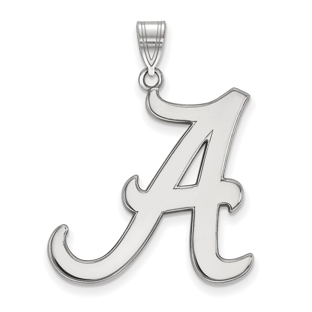 Sterling Silver Rhodium-plated LogoArt University of Alabama Letter a Extra Large Pendant