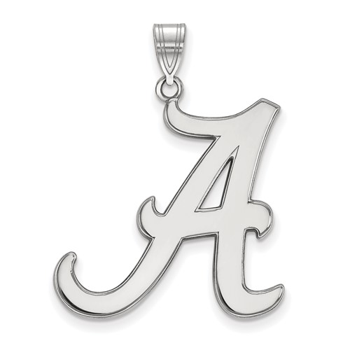 Sterling Silver Rhodium-plated LogoArt University of Alabama Letter a Extra Large Pendant