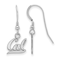Sterling Silver Rhodium-plated LogoArt University of California Berkeley Extra Small Dangle Wire Earrings view 1