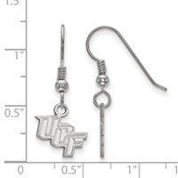 Sterling Silver Rhodium-plated LogoArt University of Central Florida U-c-f Extra Small Dangle Wire Earrings view 2