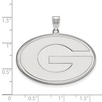 Sterling Silver Rhodium-plated LogoArt University of Georgia Letter G Extra Large Pendant view 2