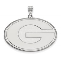 Sterling Silver Rhodium-plated LogoArt University of Georgia Letter G Extra Large Pendant view 1