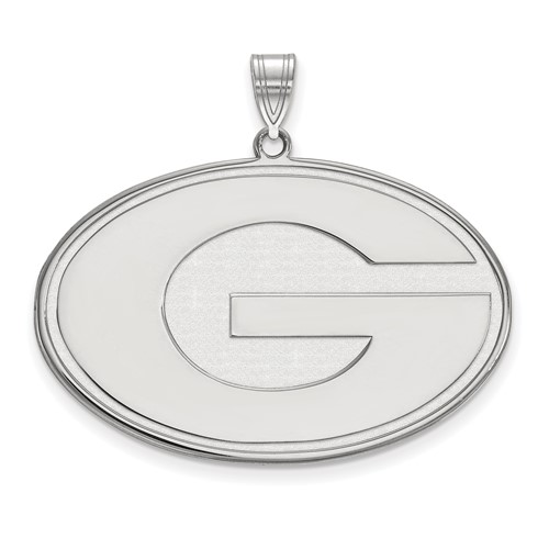 Sterling Silver Rhodium-plated LogoArt University of Georgia Letter G Extra Large Pendant