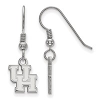 Sterling Silver Rhodium-plated LogoArt University of Houston U-h Extra Small Dangle Wire Earrings view 1