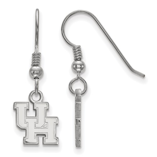 Sterling Silver Rhodium-plated LogoArt University of Houston U-h Extra Small Dangle Wire Earrings