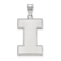 Sterling Silver Rhodium-plated LogoArt University of Illinois Letter I Extra Large Pendant view 1
